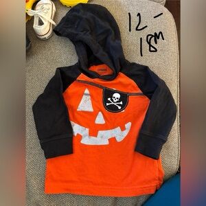 Orange and Black Kids Halloween Hoodie